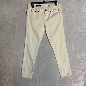 J. Crew Toothpick Ankle Skinny Jeans Denim Jeans Women's 28 Ivory Low Rise CLEAN